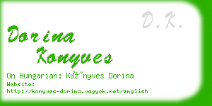 dorina konyves business card
